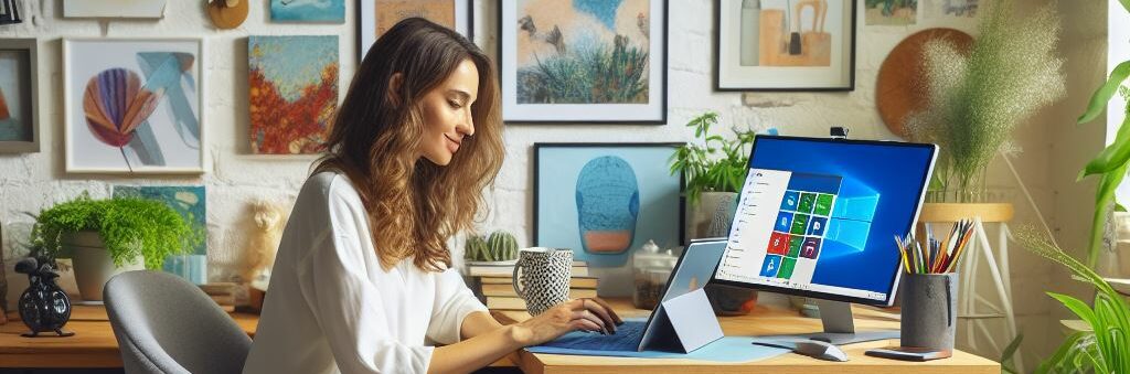 illustration of person working on a computer